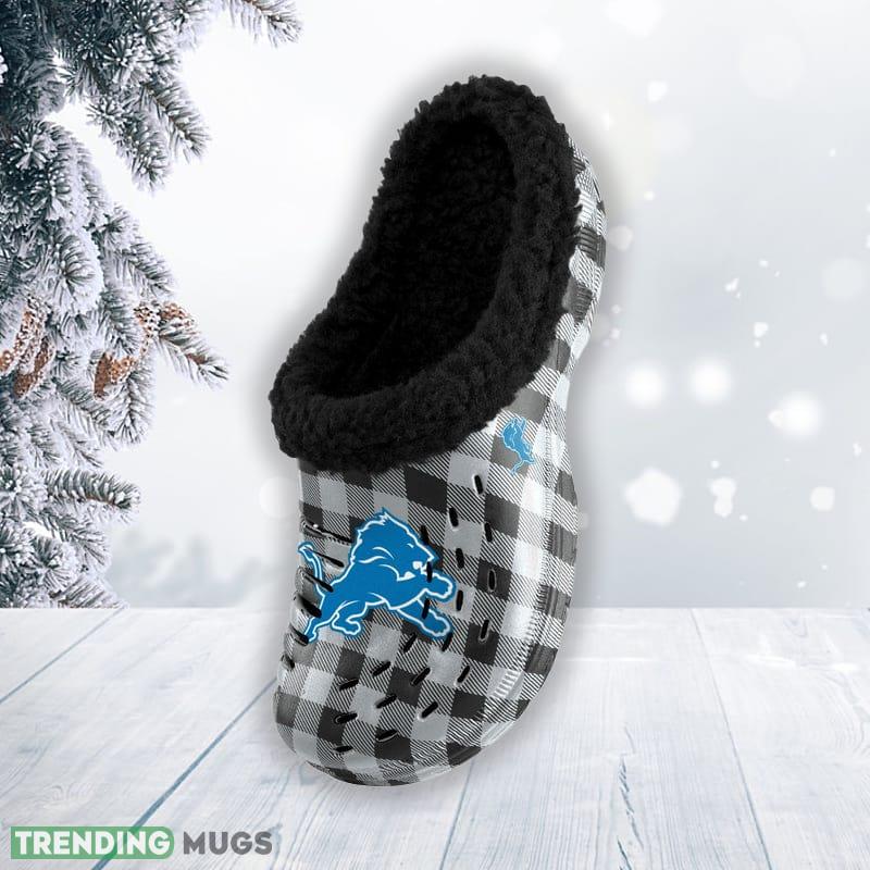 Detroit Lions NFL Men And Women Sherpa Lined Buffalo Check Clog For Fans Clog Shoes Detroit Lions NFL Men And Women Sherpa Lined Buffalo Check Clog For Fans Clog Shoes