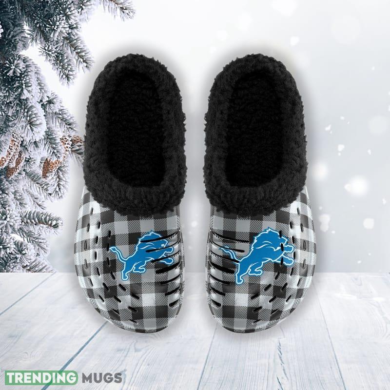 Detroit Lions NFL Men And Women Sherpa Lined Buffalo Check Clog For Fans Clog Shoes Detroit Lions NFL Men And Women Sherpa Lined Buffalo Check Clog For Fans Clog Shoes