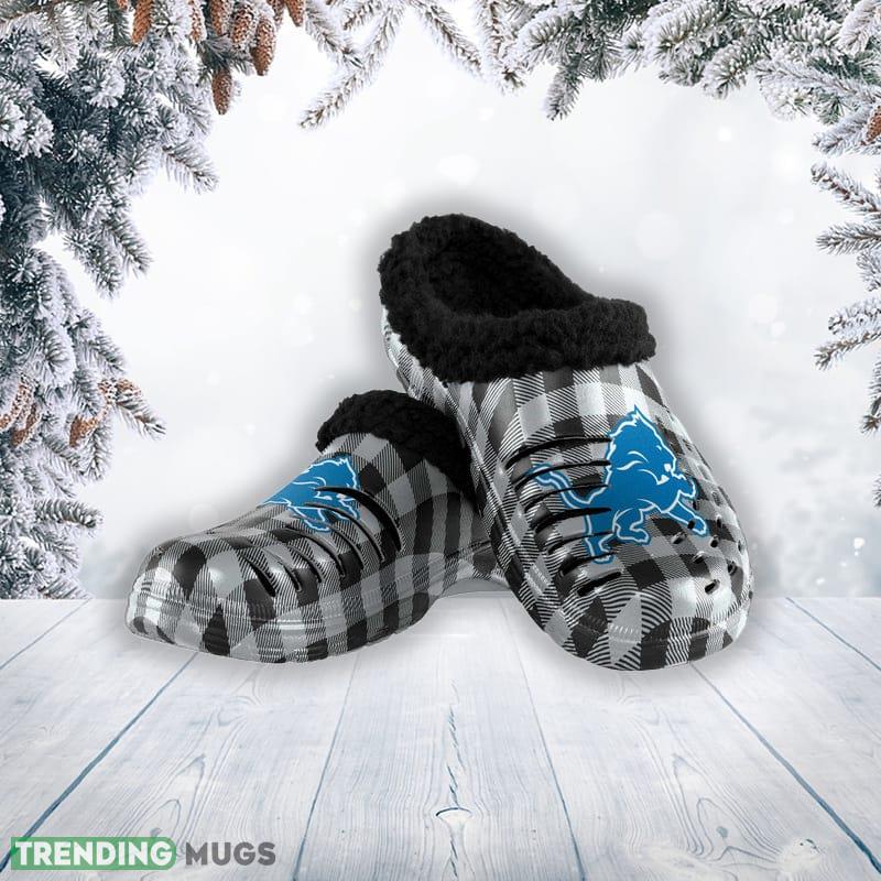 Detroit Lions NFL Men And Women Sherpa Lined Buffalo Check Clog For Fans - Detroit Lions NFL Mens Sherpa Lined Buffalo Check Clog_1 Detroit Lions NFL Men And Women Sherpa Lined Buffalo Check Clog For Fans - Detroit Lions NFL Mens Sherpa Lined Buffalo Check Clog_1