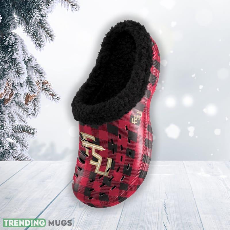 Florida State Seminoles NCAA Men And Women Sherpa Lined Buffalo Check Clog For Fans Clog Shoes Florida State Seminoles NCAA Men And Women Sherpa Lined Buffalo Check Clog For Fans Clog Shoes