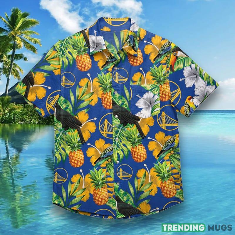 Golden State Warriors NBA Mens Floral Hawaiian Shirt - Golden State Warriors NBA Mens Floral Button Up Shirt_1 Golden State Warriors NBA Mens Floral Hawaiian Shirt - Golden State Warriors NBA Mens Floral Button Up Shirt_1