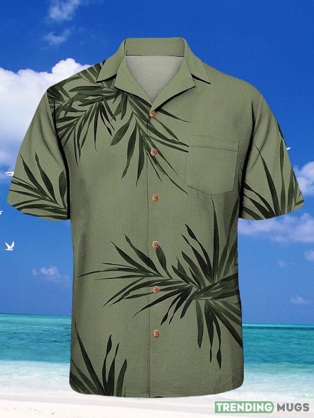 Graphic Prints Leaves Cuban Collar Army Print Hawaiian Shirt For Men And Women - Graphic Prints Leaves Cuban Collar Army Print Hawaiian Shirt For Men And Women Graphic Prints Leaves Cuban Collar Army Print Hawaiian Shirt For Men And Women - Graphic Prints Leaves Cuban Collar Army Print Hawaiian Shirt For Men And Women