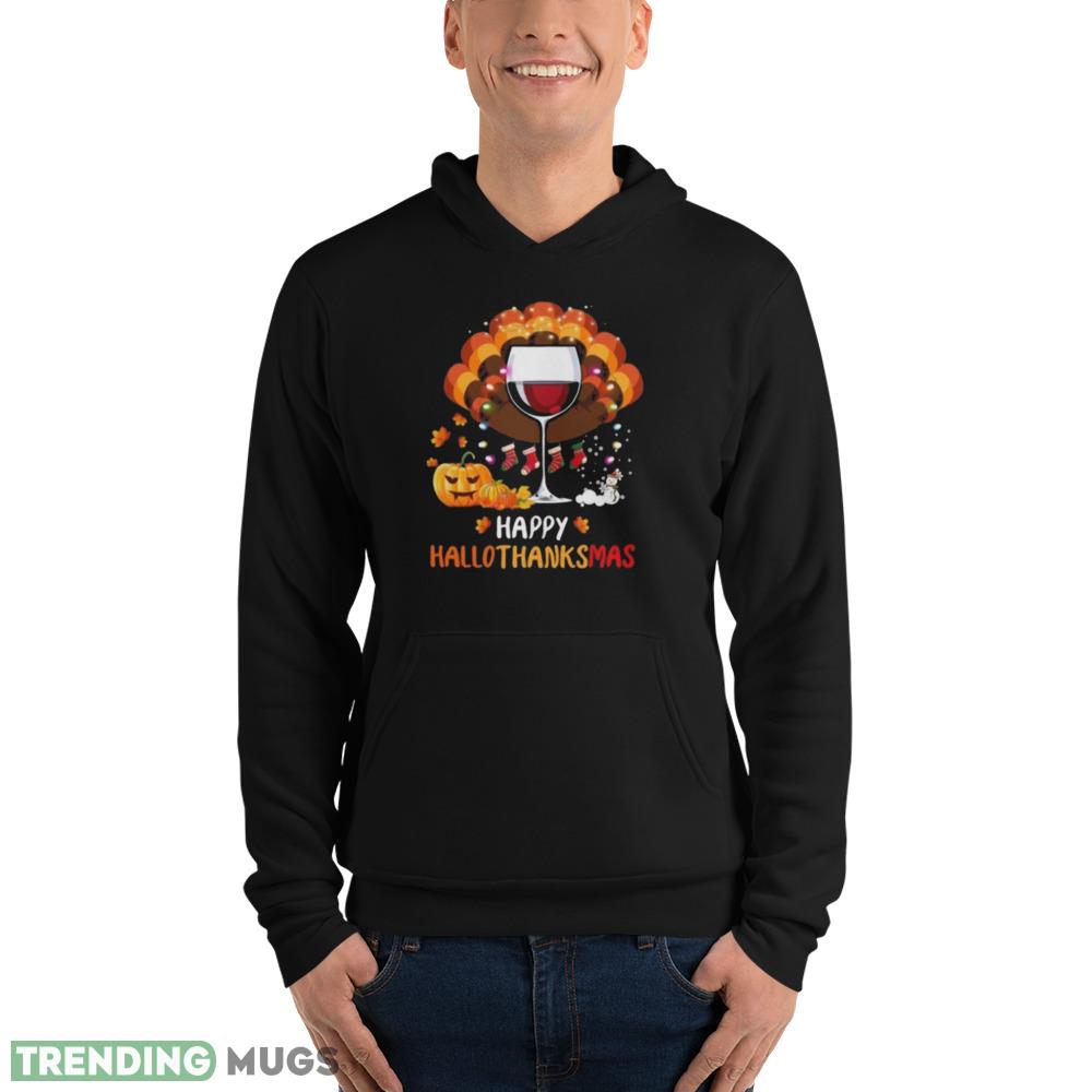 Great Wine Glass Happy Hallothanksmas Shirt Dark Shirt Great Wine Glass Happy Hallothanksmas Shirt Dark Shirt