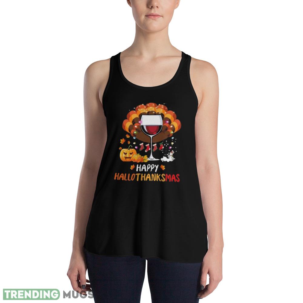 Great Wine Glass Happy Hallothanksmas Shirt Dark Shirt Great Wine Glass Happy Hallothanksmas Shirt Dark Shirt