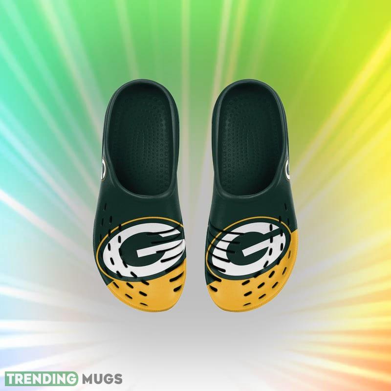 Green Bay Packers NFL Men And Women Colorblock Big Logo Clog Shoes For Fans Clog Shoes Green Bay Packers NFL Men And Women Colorblock Big Logo Clog Shoes For Fans Clog Shoes