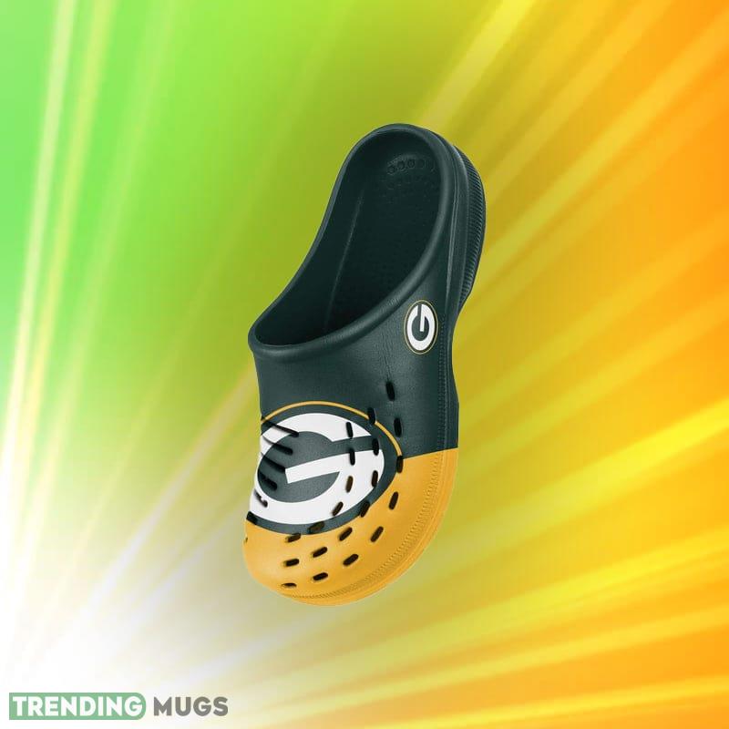 Green Bay Packers NFL Men And Women Colorblock Big Logo Clog Shoes For Fans Clog Shoes Green Bay Packers NFL Men And Women Colorblock Big Logo Clog Shoes For Fans Clog Shoes