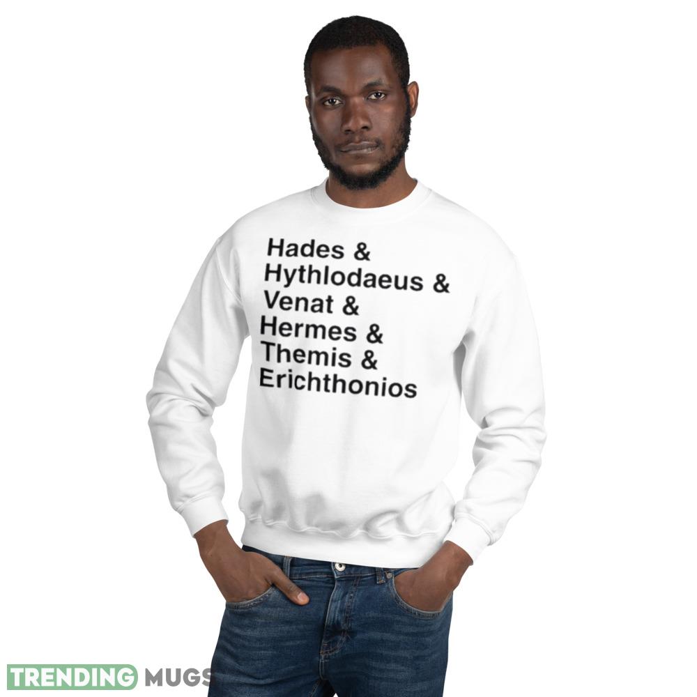 Hades Hythlodaeus Venat Hermes Themis Erichthonios Shirt - 18000 Unisex Heavy Blend Crewneck Sweatshirt Hades Hythlodaeus Venat Hermes Themis Erichthonios Shirt - 18000 Unisex Heavy Blend Crewneck Sweatshirt