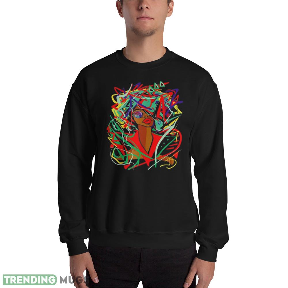 High Quality Black Queen Afro Melanin Art Abstract Black History Shirt - 18000 Unisex Heavy Blend Crewneck Sweatshirt High Quality Black Queen Afro Melanin Art Abstract Black History Shirt - 18000 Unisex Heavy Blend Crewneck Sweatshirt