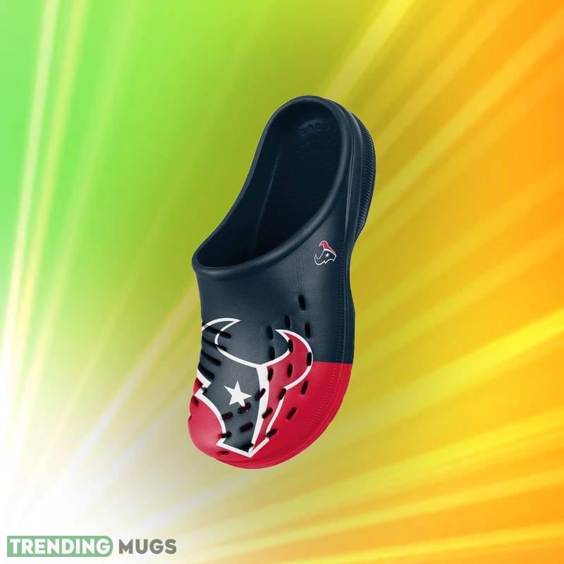 Houston Texans NFL Men And Women Colorblock Big Logo Clog Shoes For Fans Clog Shoes Houston Texans NFL Men And Women Colorblock Big Logo Clog Shoes For Fans Clog Shoes