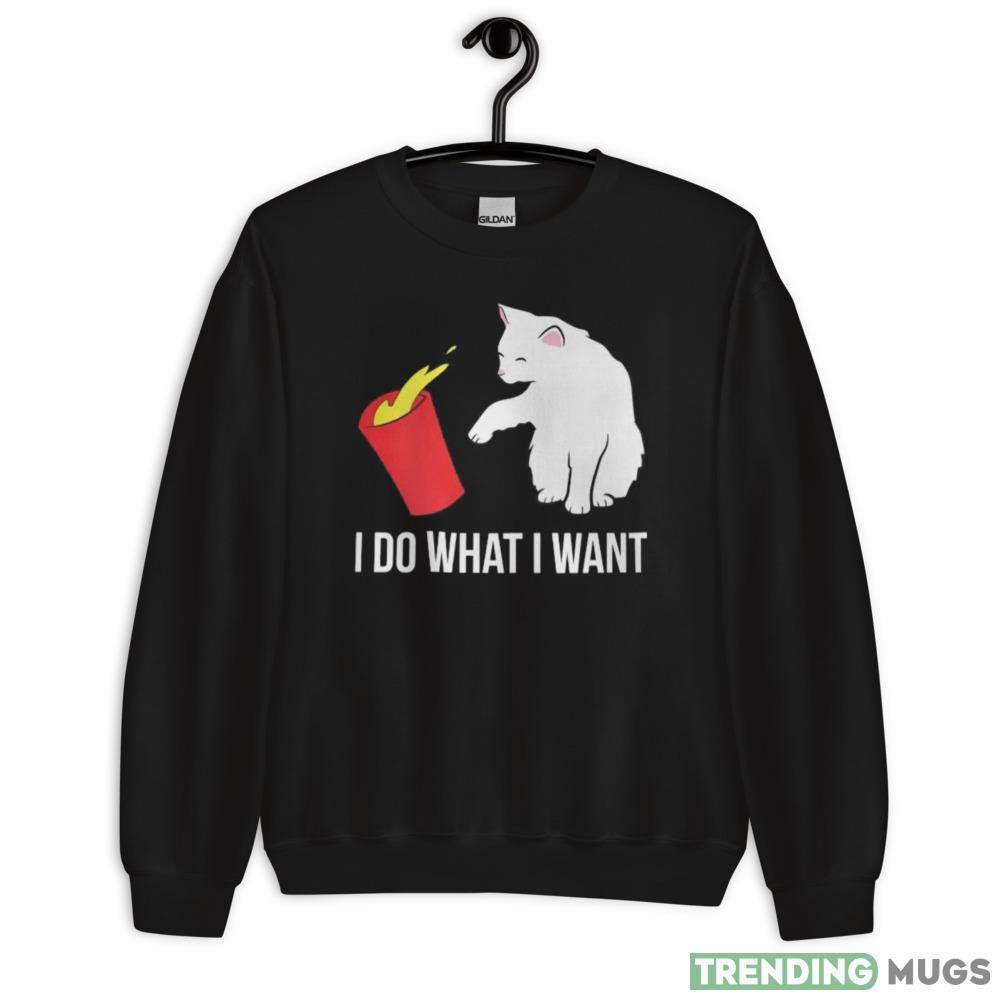 I Do What I Want Funny Cat Christmas Sweatshirt - 18000 Unisex Heavy Blend Crewneck Sweatshirt