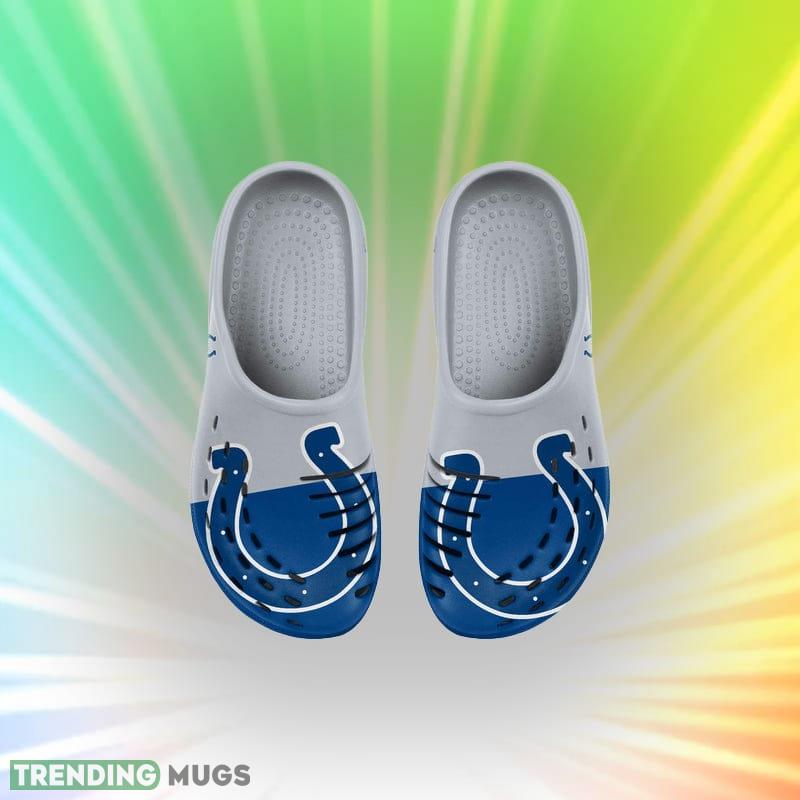 Indianapolis Colts NFL Men And Women Colorblock Big Logo Clog Shoes For Fans Clog Shoes Indianapolis Colts NFL Men And Women Colorblock Big Logo Clog Shoes For Fans Clog Shoes
