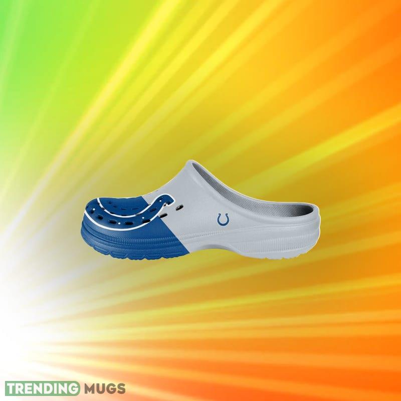 Indianapolis Colts NFL Men And Women Colorblock Big Logo Clog Shoes For Fans Clog Shoes Indianapolis Colts NFL Men And Women Colorblock Big Logo Clog Shoes For Fans Clog Shoes