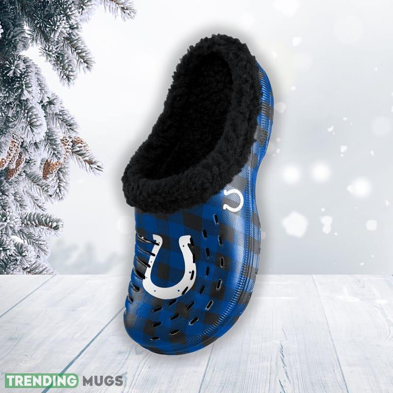 Indianapolis Colts NFL Men And Women Sherpa Lined Buffalo Check Clog For Fans Clog Shoes Indianapolis Colts NFL Men And Women Sherpa Lined Buffalo Check Clog For Fans Clog Shoes