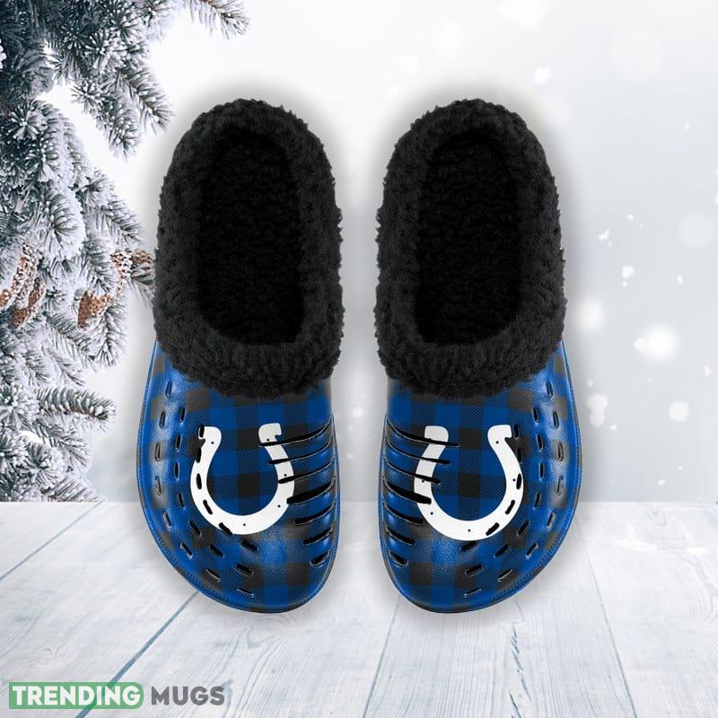 Indianapolis Colts NFL Men And Women Sherpa Lined Buffalo Check Clog For Fans Clog Shoes Indianapolis Colts NFL Men And Women Sherpa Lined Buffalo Check Clog For Fans Clog Shoes