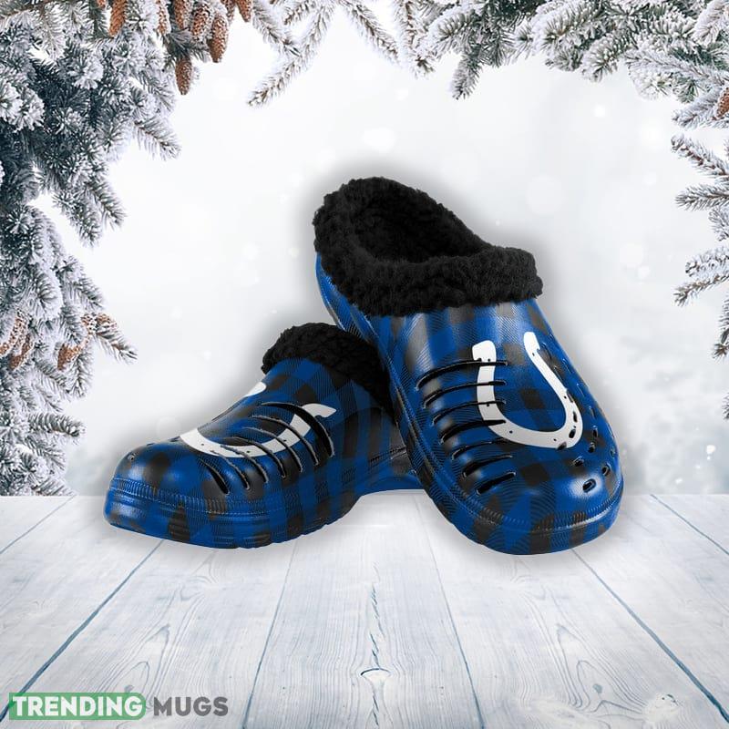 Indianapolis Colts NFL Men And Women Sherpa Lined Buffalo Check Clog For Fans - Indianapolis Colts NFL Mens Sherpa Lined Buffalo Check Clog_1 Indianapolis Colts NFL Men And Women Sherpa Lined Buffalo Check Clog For Fans - Indianapolis Colts NFL Mens Sherpa Lined Buffalo Check Clog_1