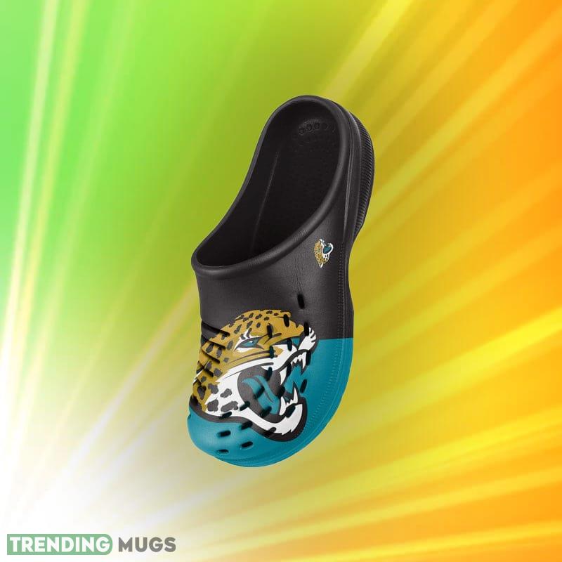 Jacksonville Jaguars NFL Men And Women Colorblock Big Logo Clog Shoes For Fans Clog Shoes Jacksonville Jaguars NFL Men And Women Colorblock Big Logo Clog Shoes For Fans Clog Shoes