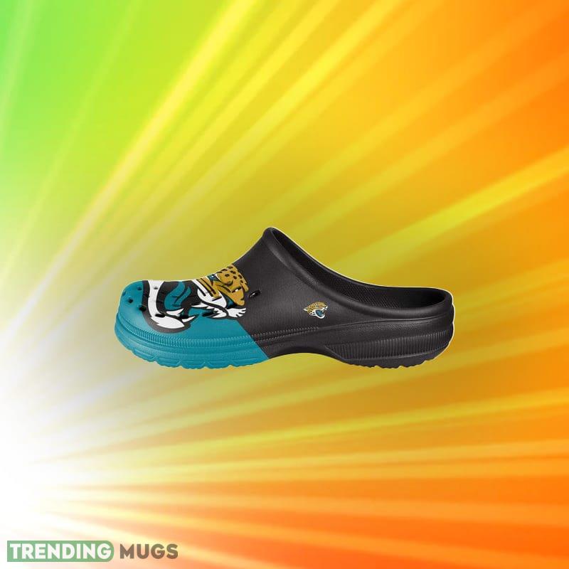Jacksonville Jaguars NFL Men And Women Colorblock Big Logo Clog Shoes For Fans Clog Shoes Jacksonville Jaguars NFL Men And Women Colorblock Big Logo Clog Shoes For Fans Clog Shoes