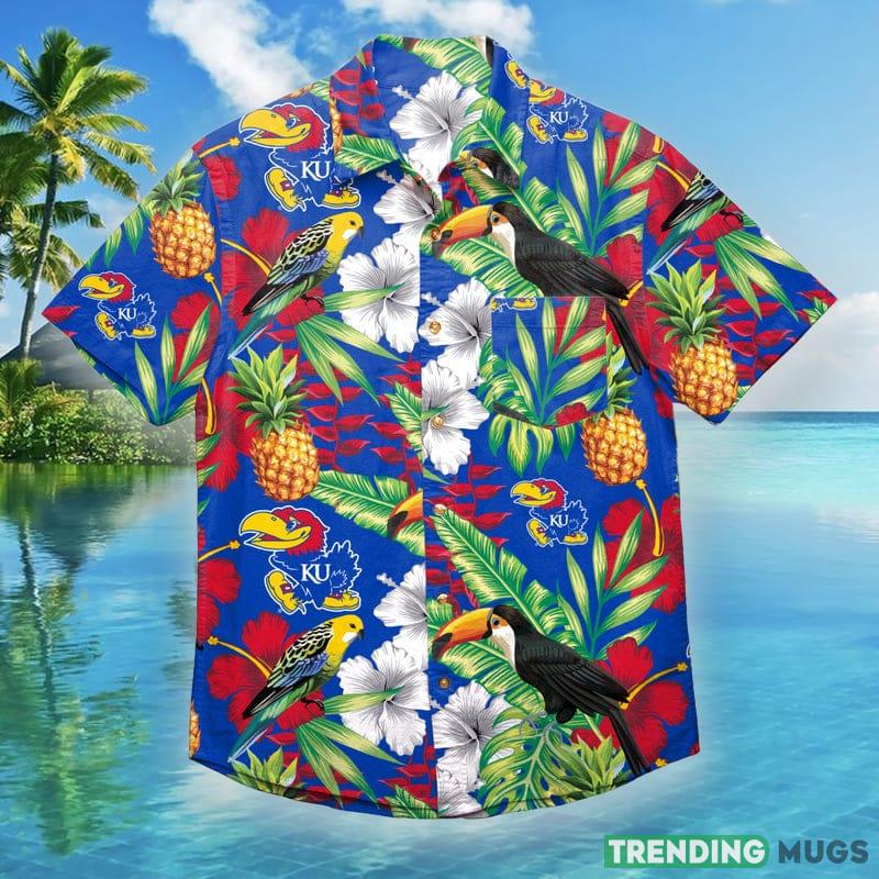 Kansas Jayhawks NCAA Mens Floral Hawaiian Shirt - Kansas Jayhawks NCAA Mens Floral Button Up Shirt_1 Kansas Jayhawks NCAA Mens Floral Hawaiian Shirt - Kansas Jayhawks NCAA Mens Floral Button Up Shirt_1
