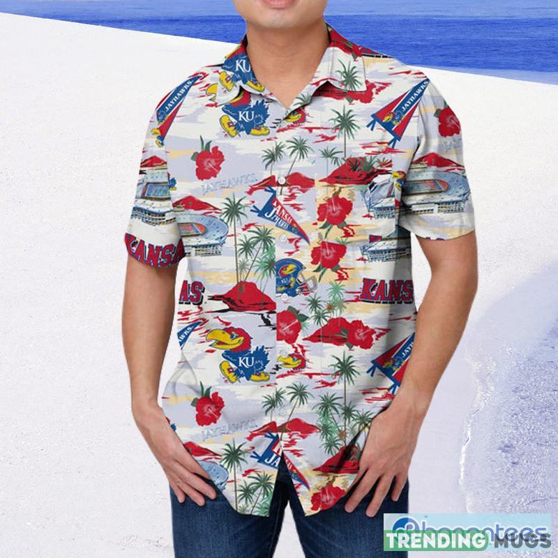 Kansas Jayhawks NCAA Mens Thematic Stadium Print Hawaiian Shirt Hawaiian Shirt Kansas Jayhawks NCAA Mens Thematic Stadium Print Hawaiian Shirt Hawaiian Shirt