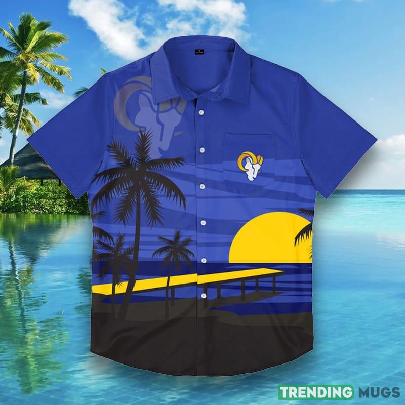 Los Angeles Rams NFL Mens Tropical Sunset Hawaiian Shirt - Los Angeles Rams NFL Mens Tropical Sunset Button Up Shirt_1 Los Angeles Rams NFL Mens Tropical Sunset Hawaiian Shirt - Los Angeles Rams NFL Mens Tropical Sunset Button Up Shirt_1