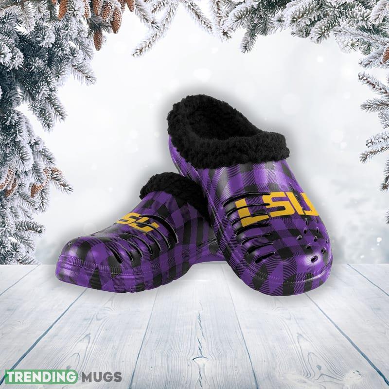 LSU Tigers NCAA Men And Women Sherpa Lined Buffalo Check Clog For Fans - LSU Tigers NCAA Mens Sherpa Lined Buffalo Check Clog_1 LSU Tigers NCAA Men And Women Sherpa Lined Buffalo Check Clog For Fans - LSU Tigers NCAA Mens Sherpa Lined Buffalo Check Clog_1