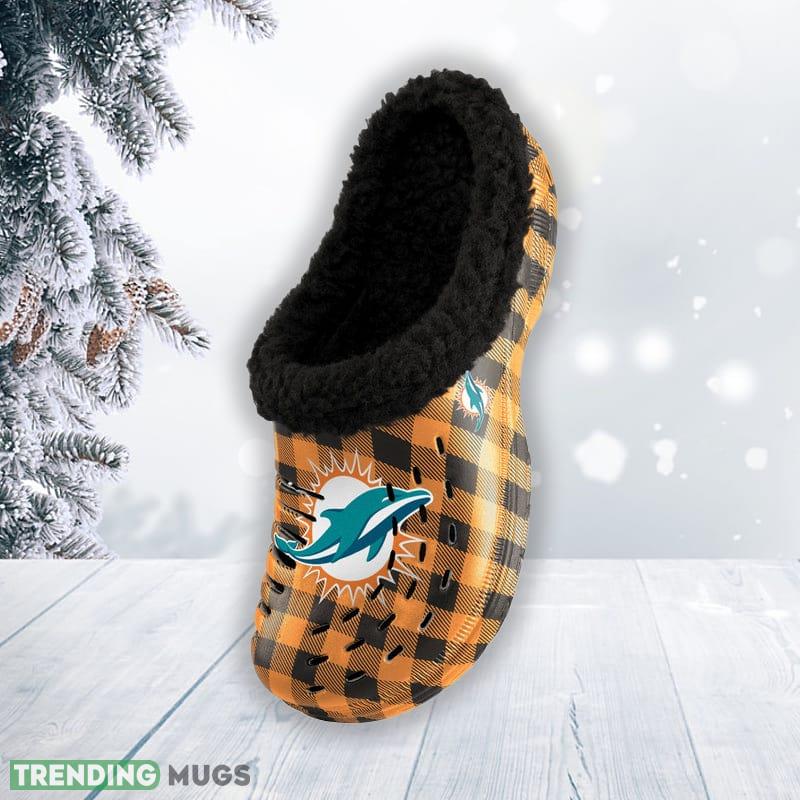 Miami Dolphins NFL Men And Women Sherpa Lined Buffalo Check Clog For Fans Clog Shoes Miami Dolphins NFL Men And Women Sherpa Lined Buffalo Check Clog For Fans Clog Shoes
