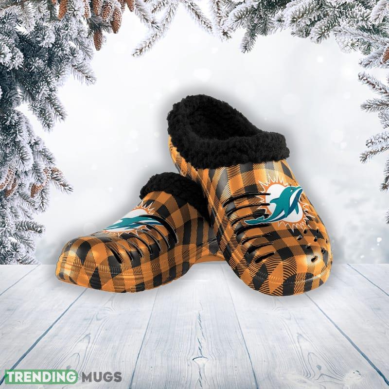 Miami Dolphins NFL Men And Women Sherpa Lined Buffalo Check Clog For Fans - Miami Dolphins NFL Mens Sherpa Lined Buffalo Check Clog_1 Miami Dolphins NFL Men And Women Sherpa Lined Buffalo Check Clog For Fans - Miami Dolphins NFL Mens Sherpa Lined Buffalo Check Clog_1