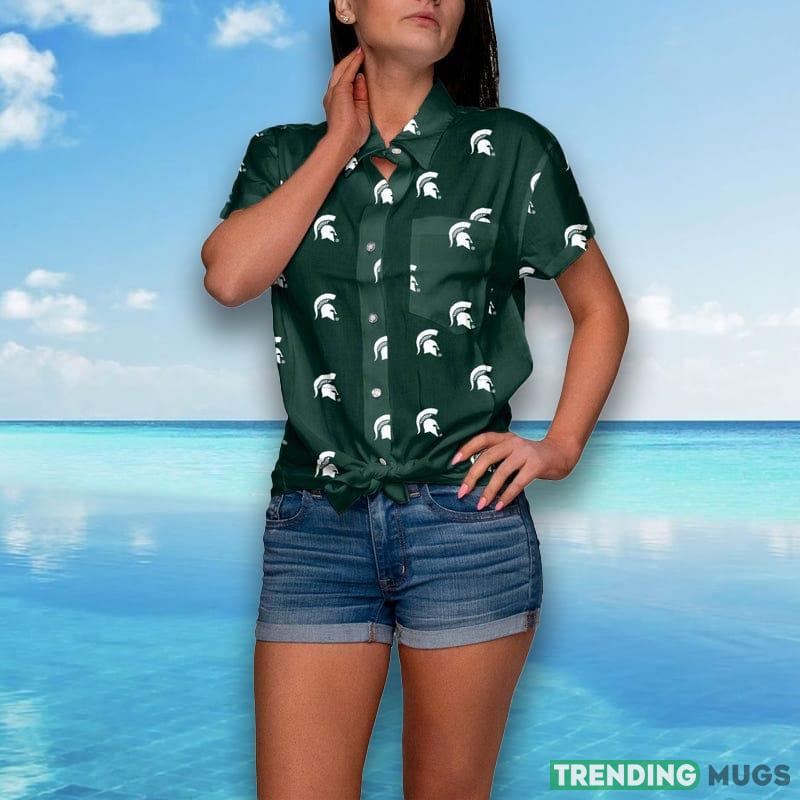 Michigan State Spartans NCAA Logo Blast Womens Hawaiian Shirt - Michigan State Spartans NCAA Logo Blast Womens Button Up Shirt_1 Michigan State Spartans NCAA Logo Blast Womens Hawaiian Shirt - Michigan State Spartans NCAA Logo Blast Womens Button Up Shirt_1