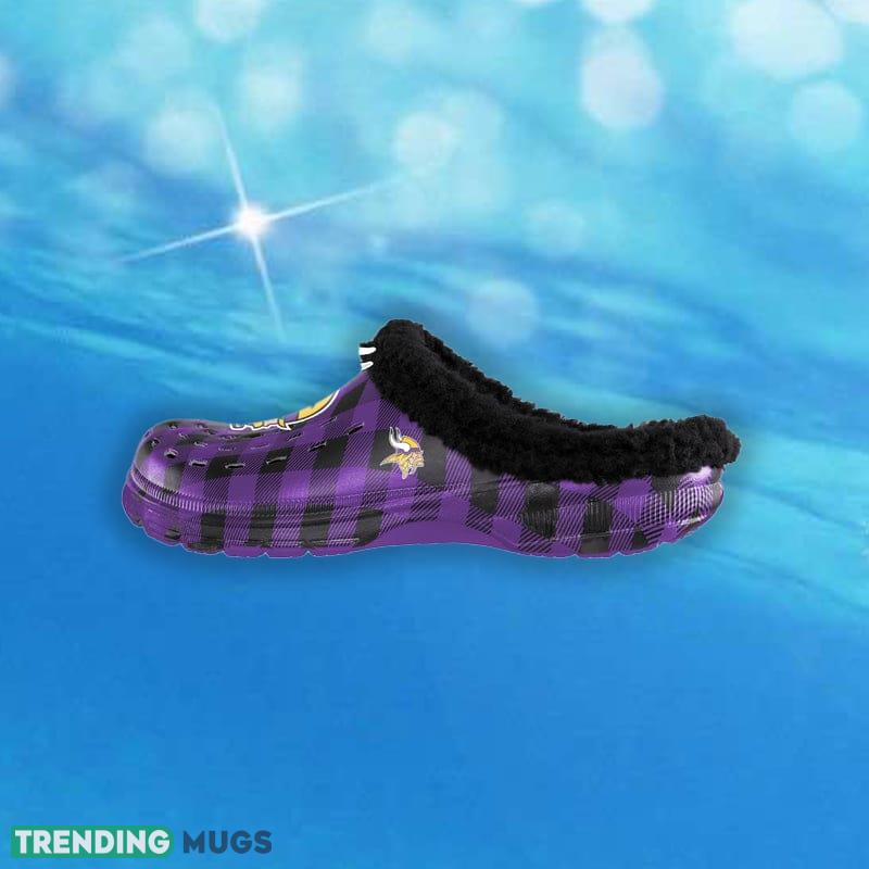 Minnesota Vikings NFL Men And Women Sherpa Lined Buffalo Check Clog For Fans Clog Shoes Minnesota Vikings NFL Men And Women Sherpa Lined Buffalo Check Clog For Fans Clog Shoes