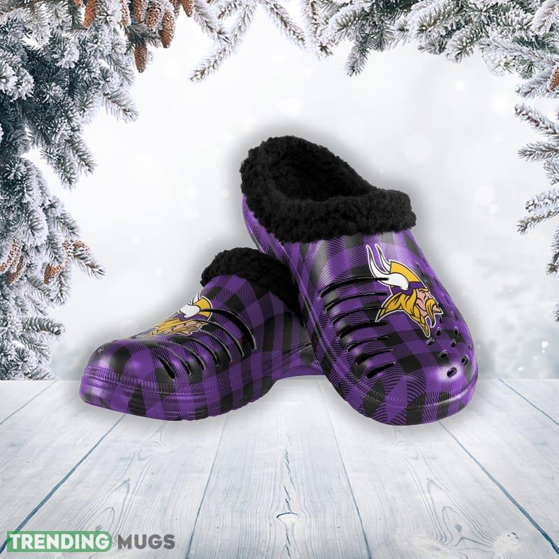 Minnesota Vikings NFL Men And Women Sherpa Lined Buffalo Check Clog For Fans - Minnesota Vikings NFL Mens Sherpa Lined Buffalo Check Clog_1 Minnesota Vikings NFL Men And Women Sherpa Lined Buffalo Check Clog For Fans - Minnesota Vikings NFL Mens Sherpa Lined Buffalo Check Clog_1