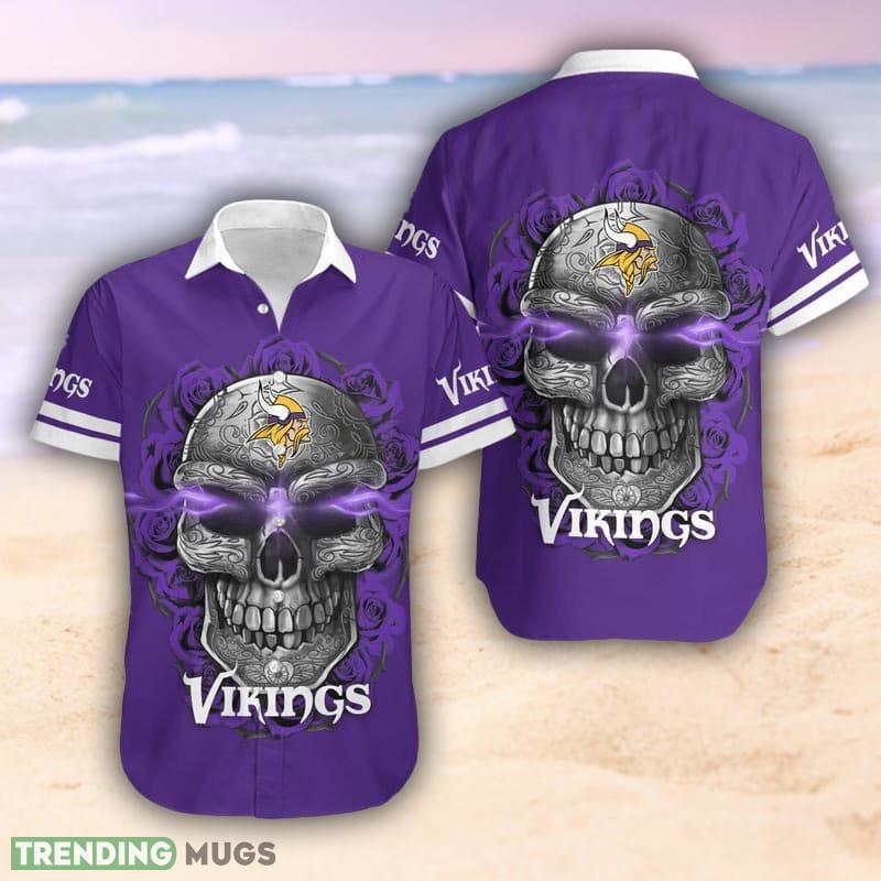 Minnesota Vikings Sugar Skull Nfl Hawaiian Shirt 01 Men And Women For Fans - Minnesota Vikings Sugar Skull Nfl Hawaiian Shirt 01 Men And Women For Fans