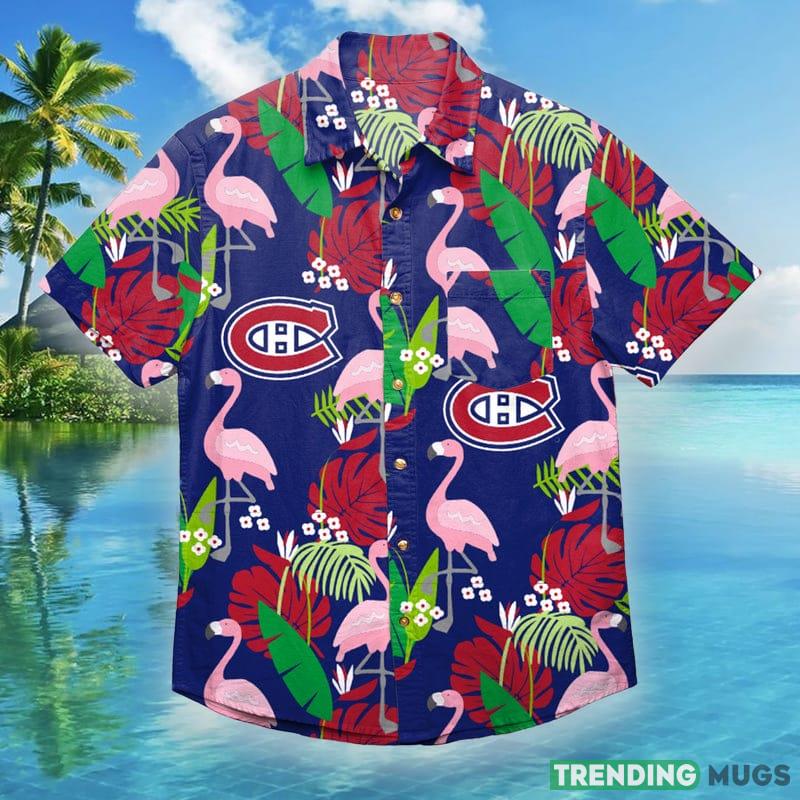 Montreal Canadiens NHL Mens Floral Hawaiian Shirt - Montreal Canadiens NHL Mens Floral Button Up Shirt_1 Montreal Canadiens NHL Mens Floral Hawaiian Shirt - Montreal Canadiens NHL Mens Floral Button Up Shirt_1