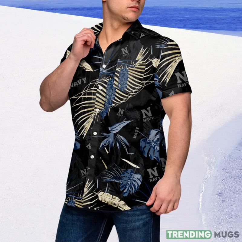 Navy Midshipmen NCAA Mens Neon Palm Hawaiian Shirt Hawaiian Shirt Navy Midshipmen NCAA Mens Neon Palm Hawaiian Shirt Hawaiian Shirt
