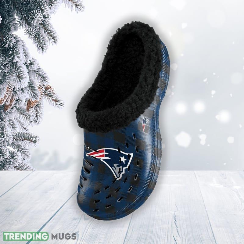 New England Patriots NFL Men And Women Sherpa Lined Buffalo Check Clog For Fans Clog Shoes New England Patriots NFL Men And Women Sherpa Lined Buffalo Check Clog For Fans Clog Shoes