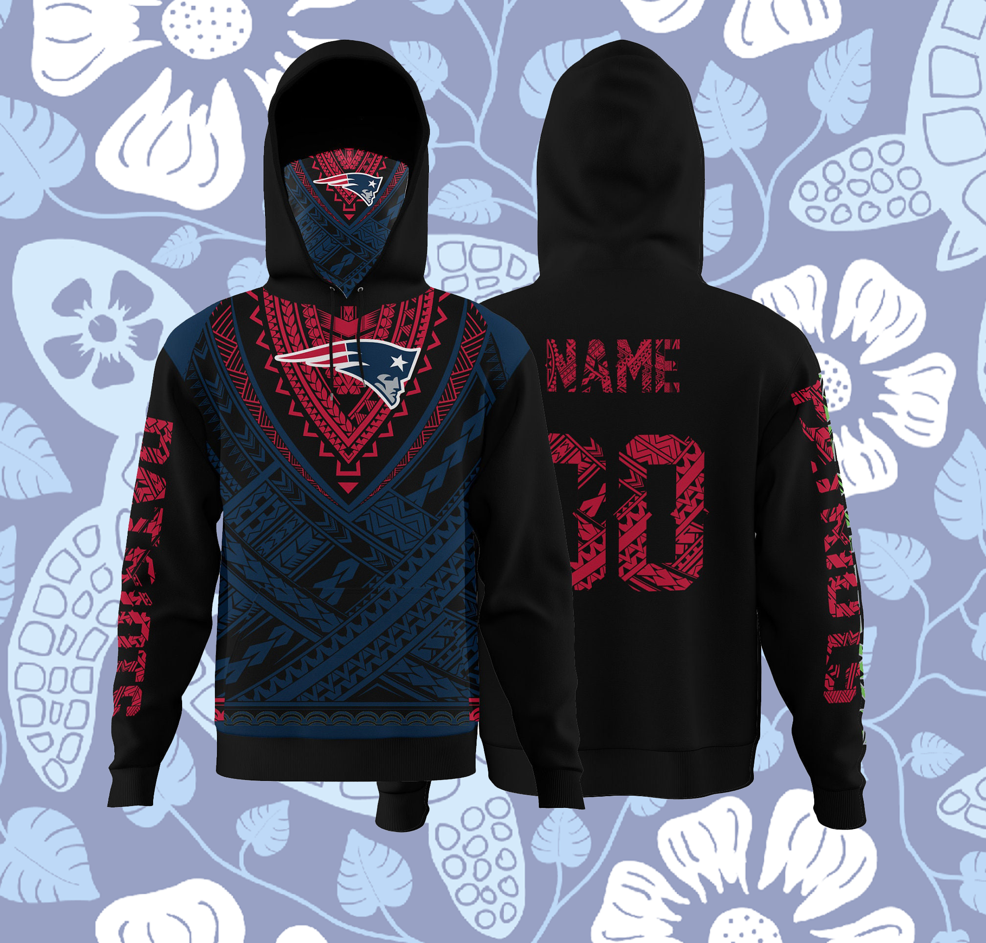 New England Patriots Patriots Fan Hoodies Polynesian Designed Custom Hoodie Mask Personalized Gifts For HimHer Custom Hoodies - 210523-101445 New England Patriots Patriots Fan Hoodies Polynesian Designed Custom Hoodie Mask Personalized Gifts For HimHer Custom Hoodies - 210523-101445
