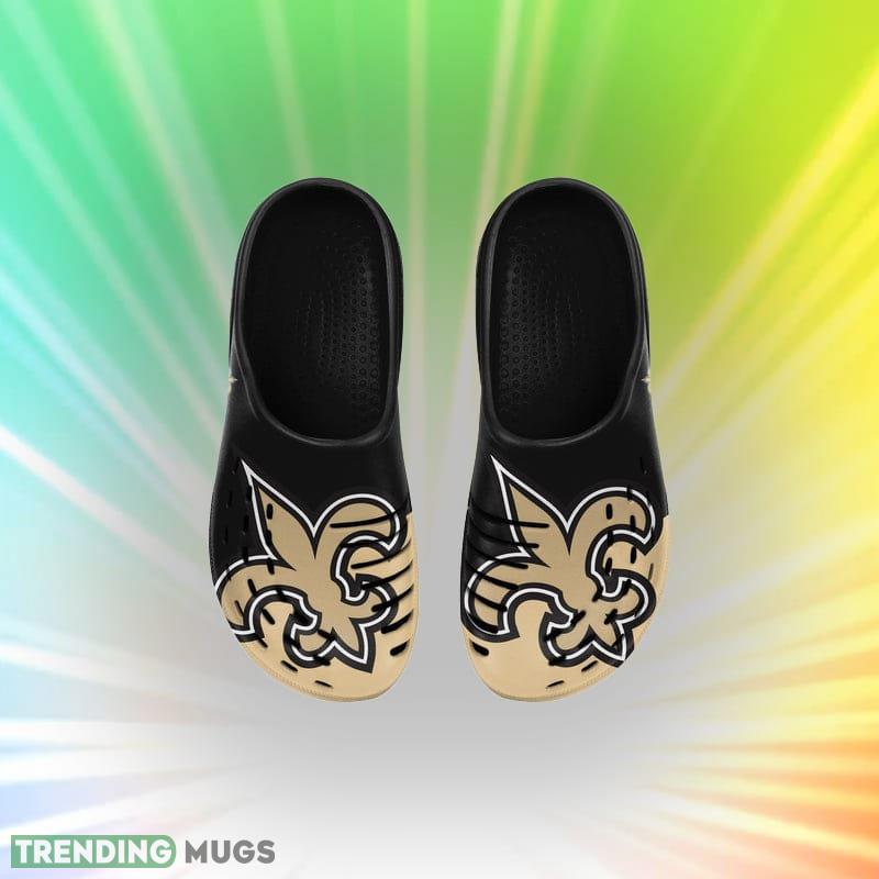 New Orleans Saints NFL Men And Women Colorblock Big Logo Clog Shoes For Fans Clog Shoes New Orleans Saints NFL Men And Women Colorblock Big Logo Clog Shoes For Fans Clog Shoes