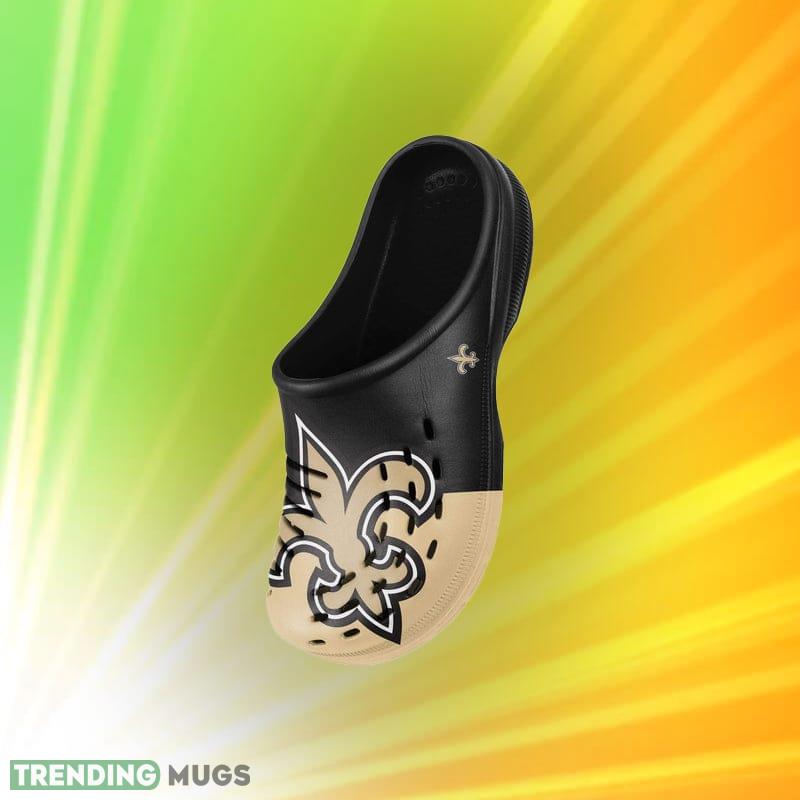 New Orleans Saints NFL Men And Women Colorblock Big Logo Clog Shoes For Fans Clog Shoes New Orleans Saints NFL Men And Women Colorblock Big Logo Clog Shoes For Fans Clog Shoes