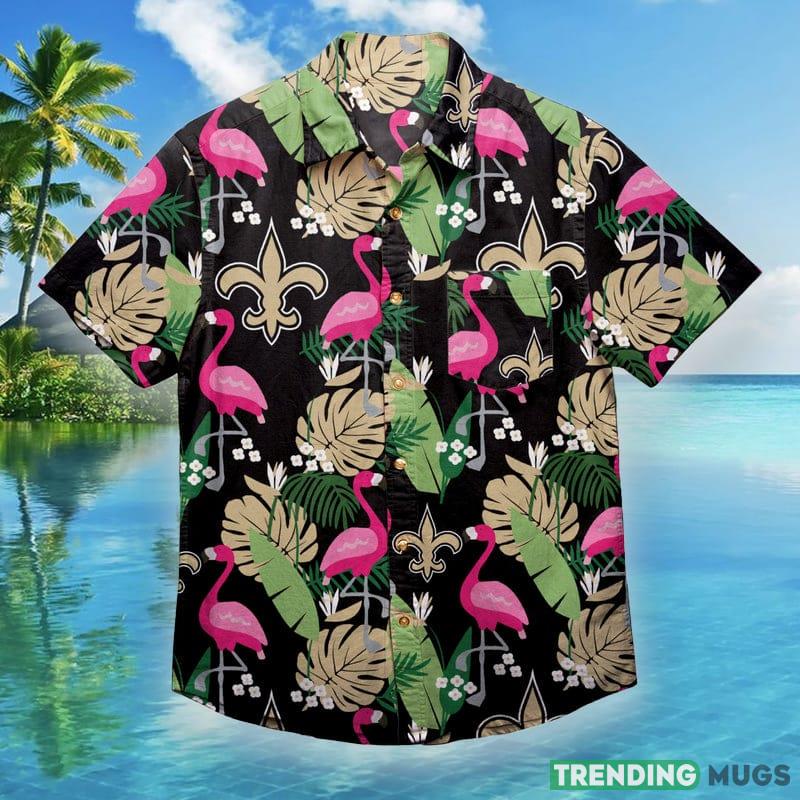 New Orleans Saints NFL Mens Floral Hawaiian Shirt - New Orleans Saints NFL Mens Floral Button Up Shirt_1 New Orleans Saints NFL Mens Floral Hawaiian Shirt - New Orleans Saints NFL Mens Floral Button Up Shirt_1