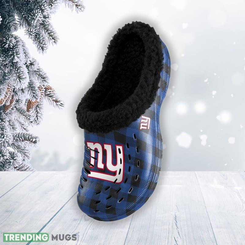 New York Giants NFL Men And Women Sherpa Lined Buffalo Check Clog For Fans Clog Shoes New York Giants NFL Men And Women Sherpa Lined Buffalo Check Clog For Fans Clog Shoes