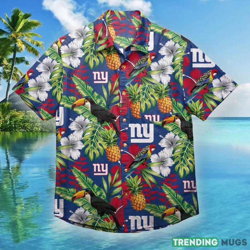 New York Giants NFL Mens Floral Hawaiian Shirt - New York Giants NFL Mens Floral Button Up Shirt_1 New York Giants NFL Mens Floral Hawaiian Shirt - New York Giants NFL Mens Floral Button Up Shirt_1