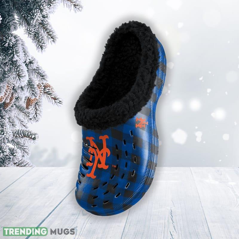 New York Mets MLB Men And Women Sherpa Lined Buffalo Check Clog For Fans Clog Shoes New York Mets MLB Men And Women Sherpa Lined Buffalo Check Clog For Fans Clog Shoes