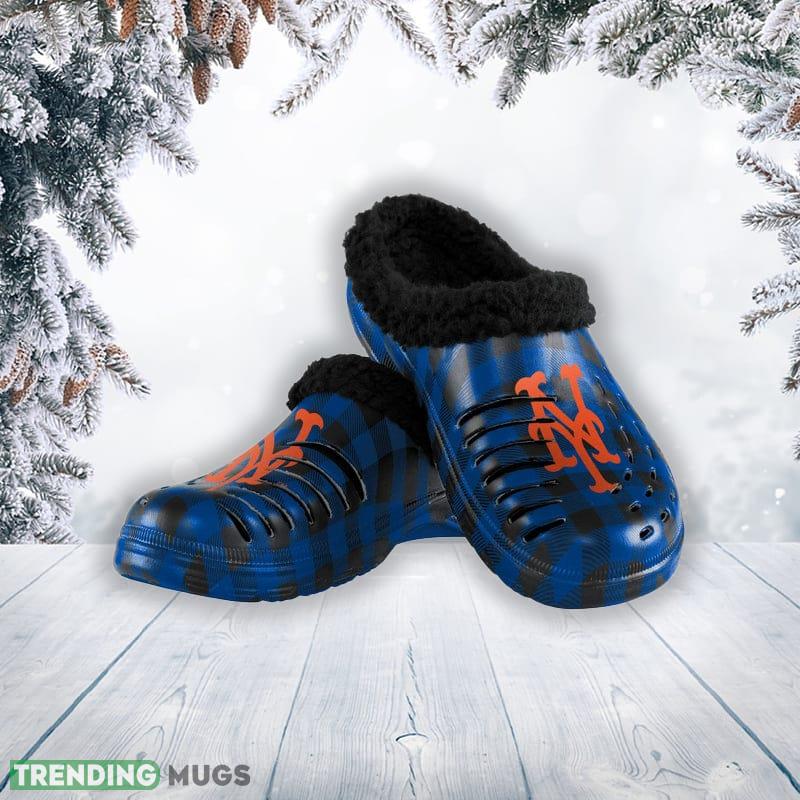 New York Mets MLB Men And Women Sherpa Lined Buffalo Check Clog For Fans - New York Mets MLB Mens Sherpa Lined Buffalo Check Clog_1 New York Mets MLB Men And Women Sherpa Lined Buffalo Check Clog For Fans - New York Mets MLB Mens Sherpa Lined Buffalo Check Clog_1