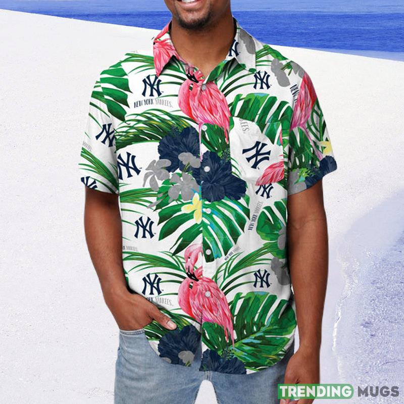 New York Yankees MLB Mens Flamingo Hawaiian Shirt Hawaiian Shirt New York Yankees MLB Mens Flamingo Hawaiian Shirt Hawaiian Shirt