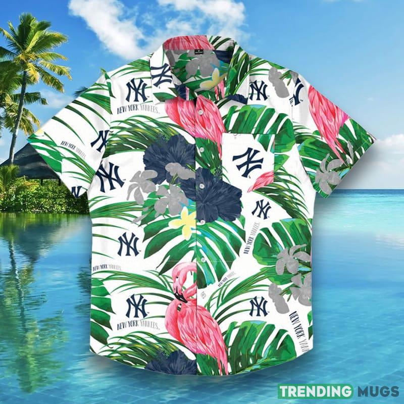 New York Yankees MLB Mens Flamingo Hawaiian Shirt - New York Yankees MLB Mens Flamingo Button Up Shirt_1 New York Yankees MLB Mens Flamingo Hawaiian Shirt - New York Yankees MLB Mens Flamingo Button Up Shirt_1