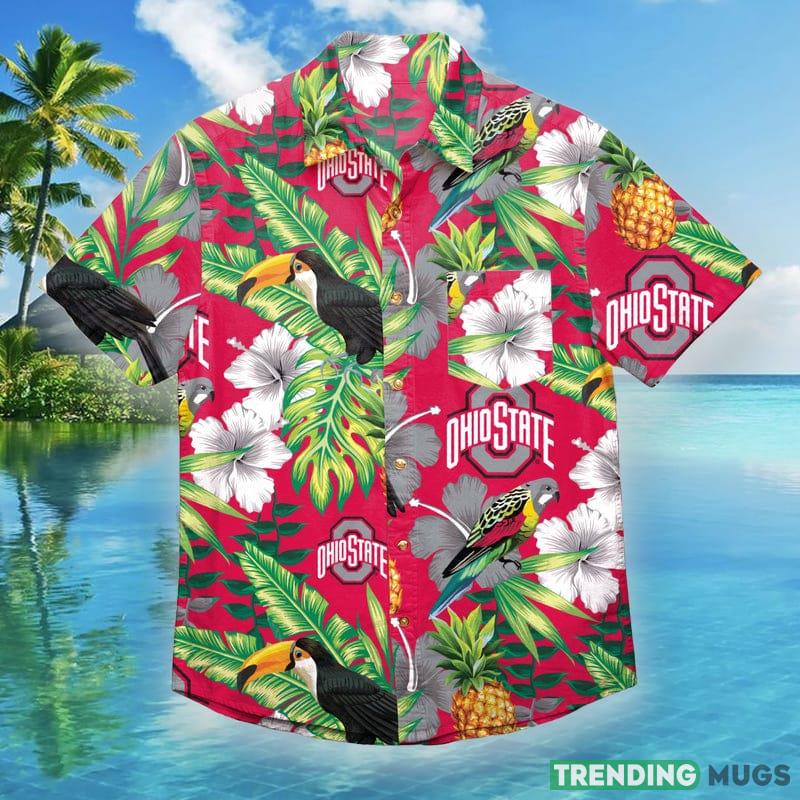 Ohio State Buckeyes NCAA Mens Floral Hawaiian Shirt - Ohio State Buckeyes NCAA Mens Floral Button Up Shirt_1 Ohio State Buckeyes NCAA Mens Floral Hawaiian Shirt - Ohio State Buckeyes NCAA Mens Floral Button Up Shirt_1