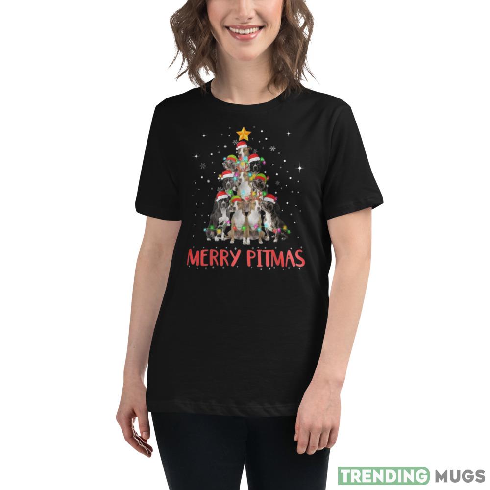 Pitbull Christmas Tree Christmas Sweatshirt Dark Shirt Pitbull Christmas Tree Christmas Sweatshirt Dark Shirt