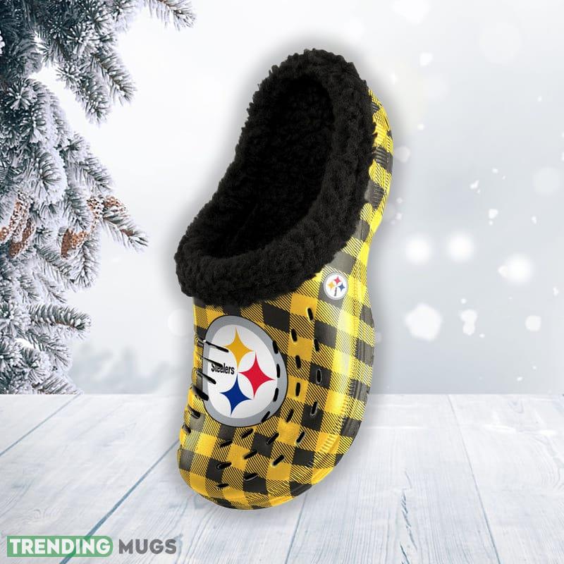 Pittsburgh Steelers NFL Men And Women Sherpa Lined Buffalo Check Clog For Fans Clog Shoes Pittsburgh Steelers NFL Men And Women Sherpa Lined Buffalo Check Clog For Fans Clog Shoes