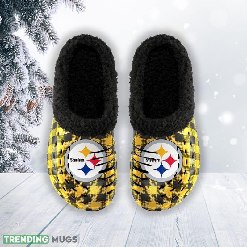 Pittsburgh Steelers NFL Men And Women Sherpa Lined Buffalo Check Clog For Fans Clog Shoes Pittsburgh Steelers NFL Men And Women Sherpa Lined Buffalo Check Clog For Fans Clog Shoes