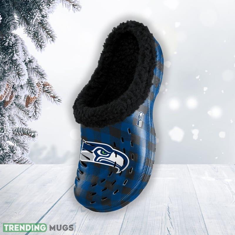 Seattle Seahawks NFL Men And Women Sherpa Lined Buffalo Check Clog For Fans Clog Shoes Seattle Seahawks NFL Men And Women Sherpa Lined Buffalo Check Clog For Fans Clog Shoes