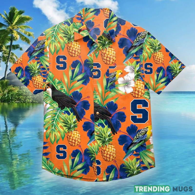 Syracuse Orange NCAA Mens Floral Hawaiian Shirt - Syracuse Orange NCAA Mens Floral Button Up Shirt_1